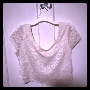 Lacey white crop top size large